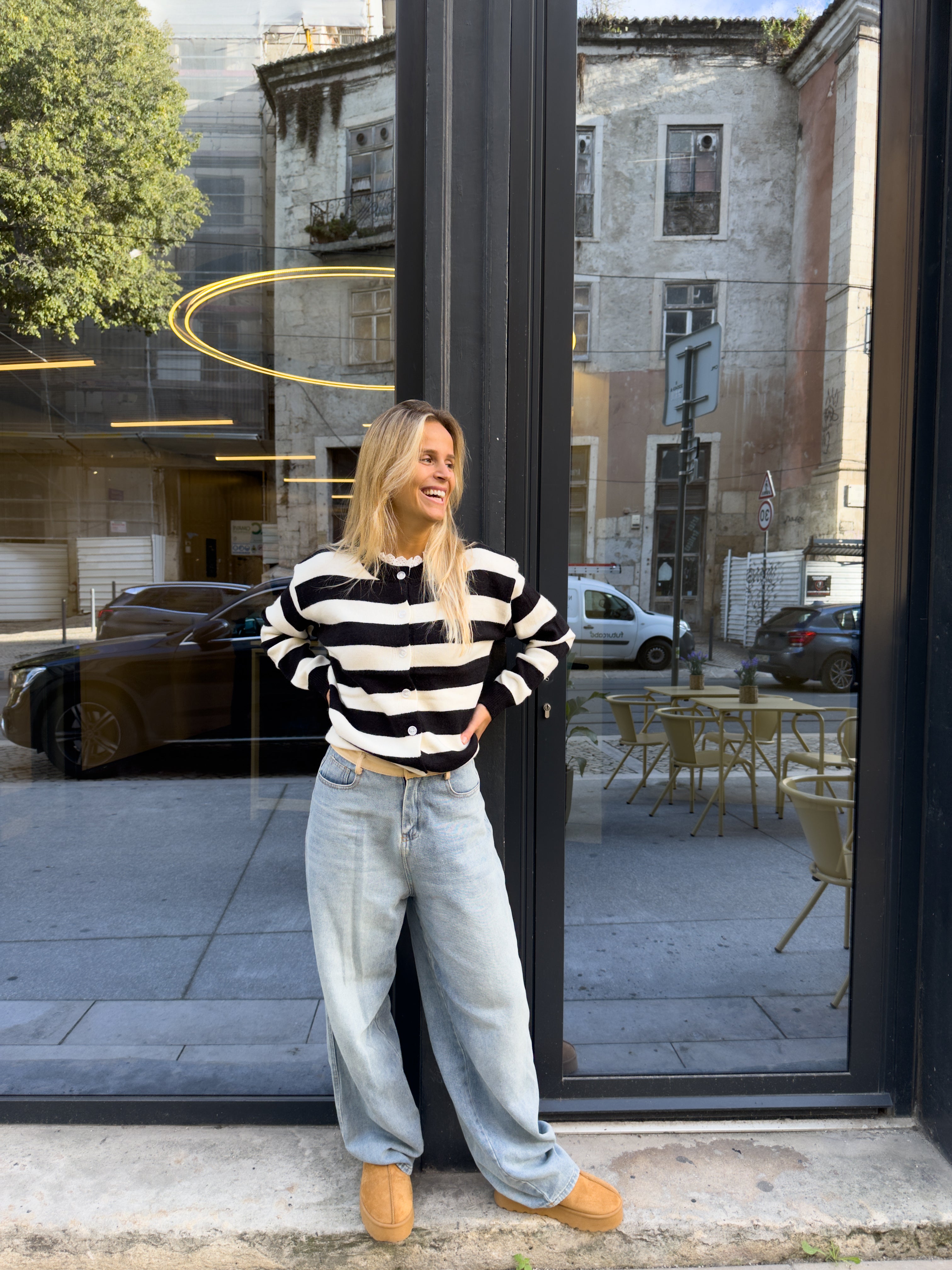 BLACK STRIPES CARDIGAN