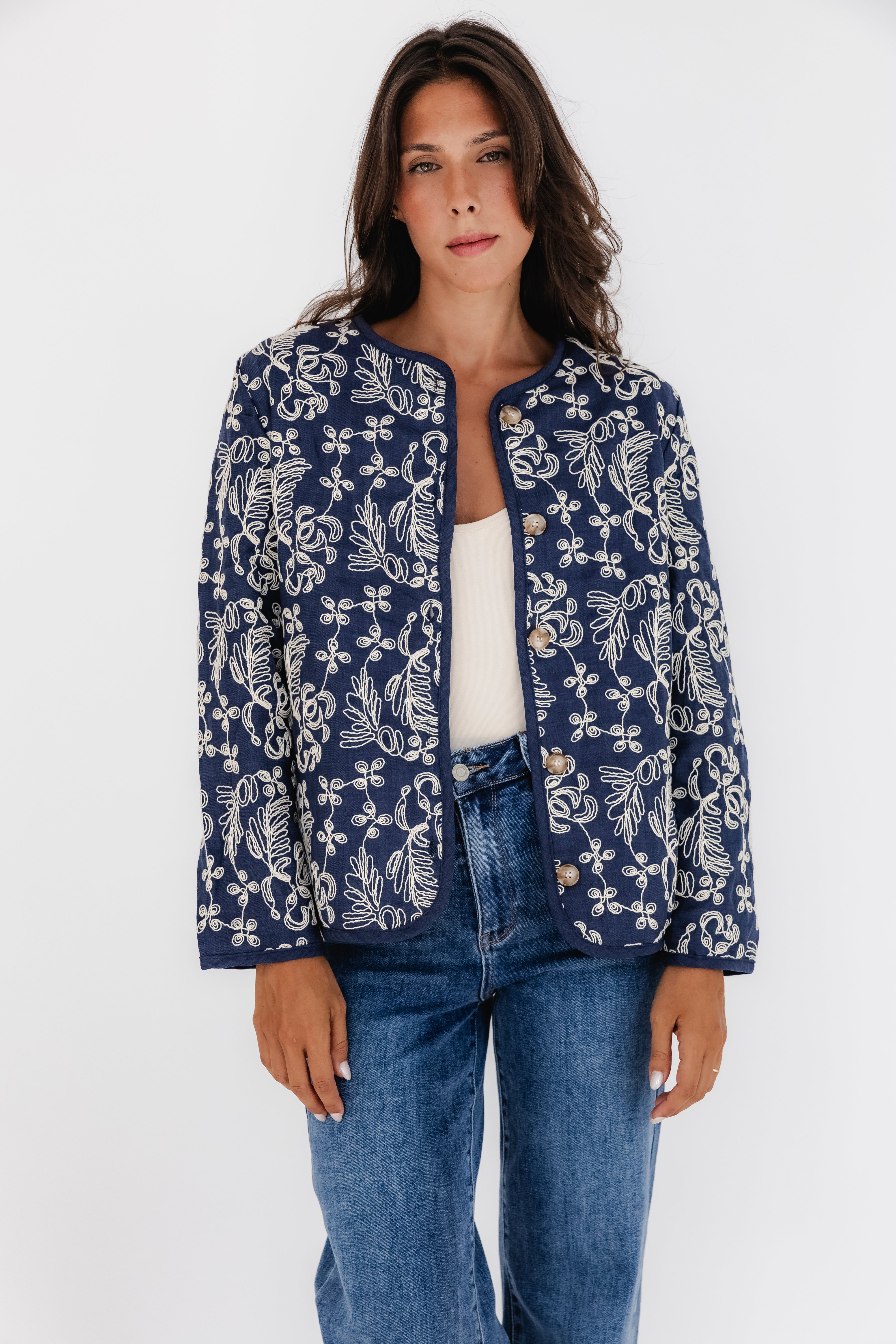 EMBROIDERY BLUE JACKET