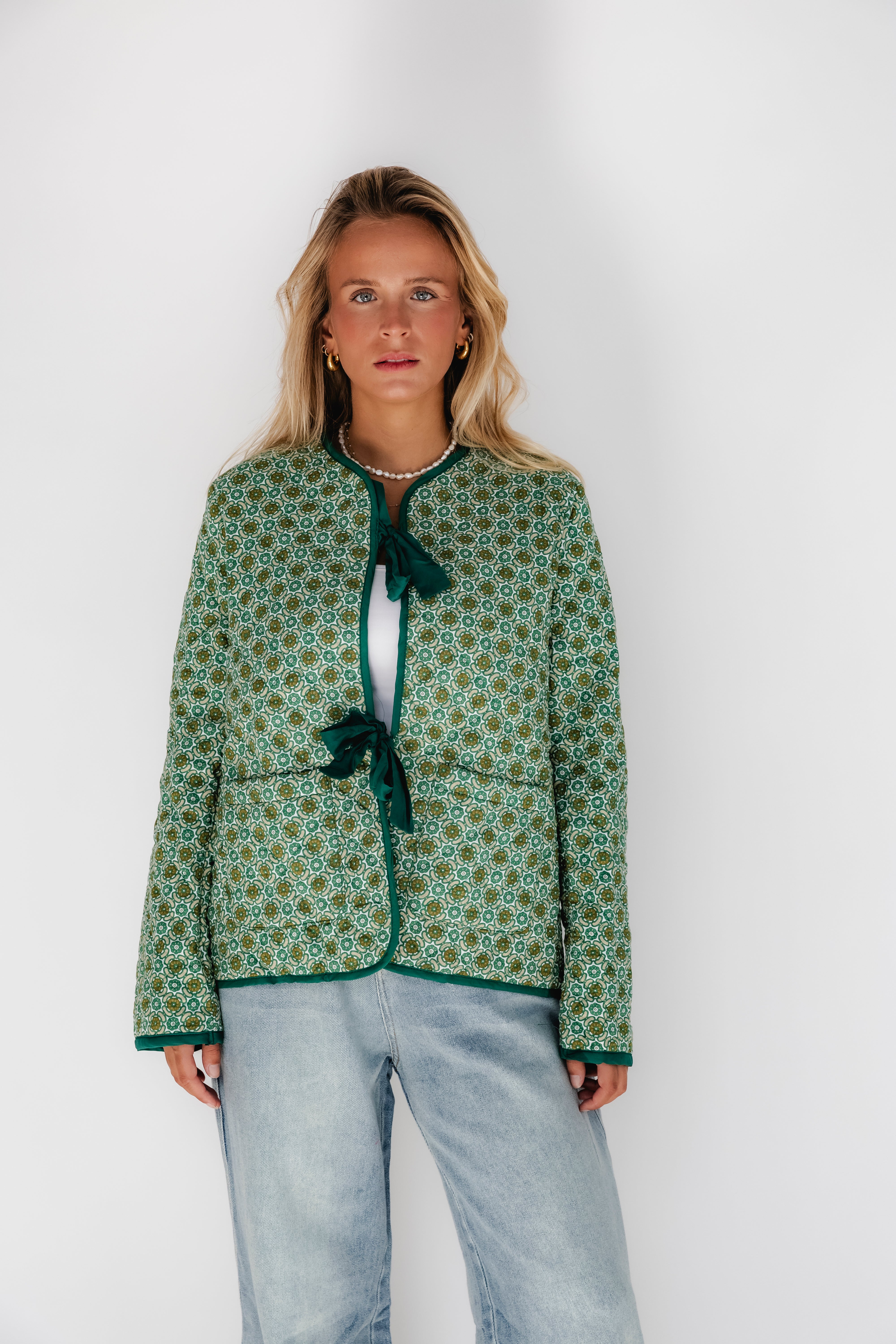 GREEN PUFFED JACKET