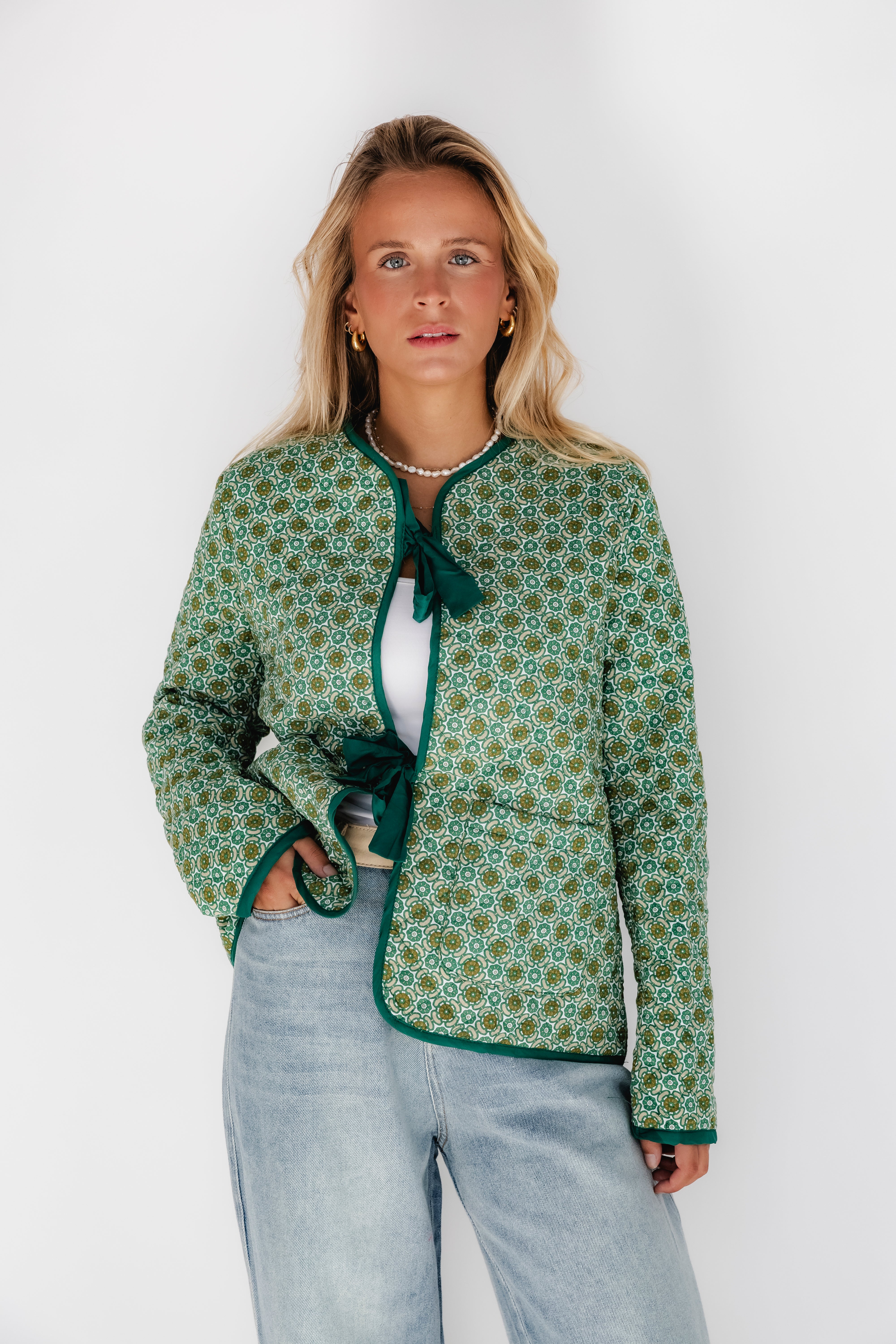 GREEN PUFFED JACKET