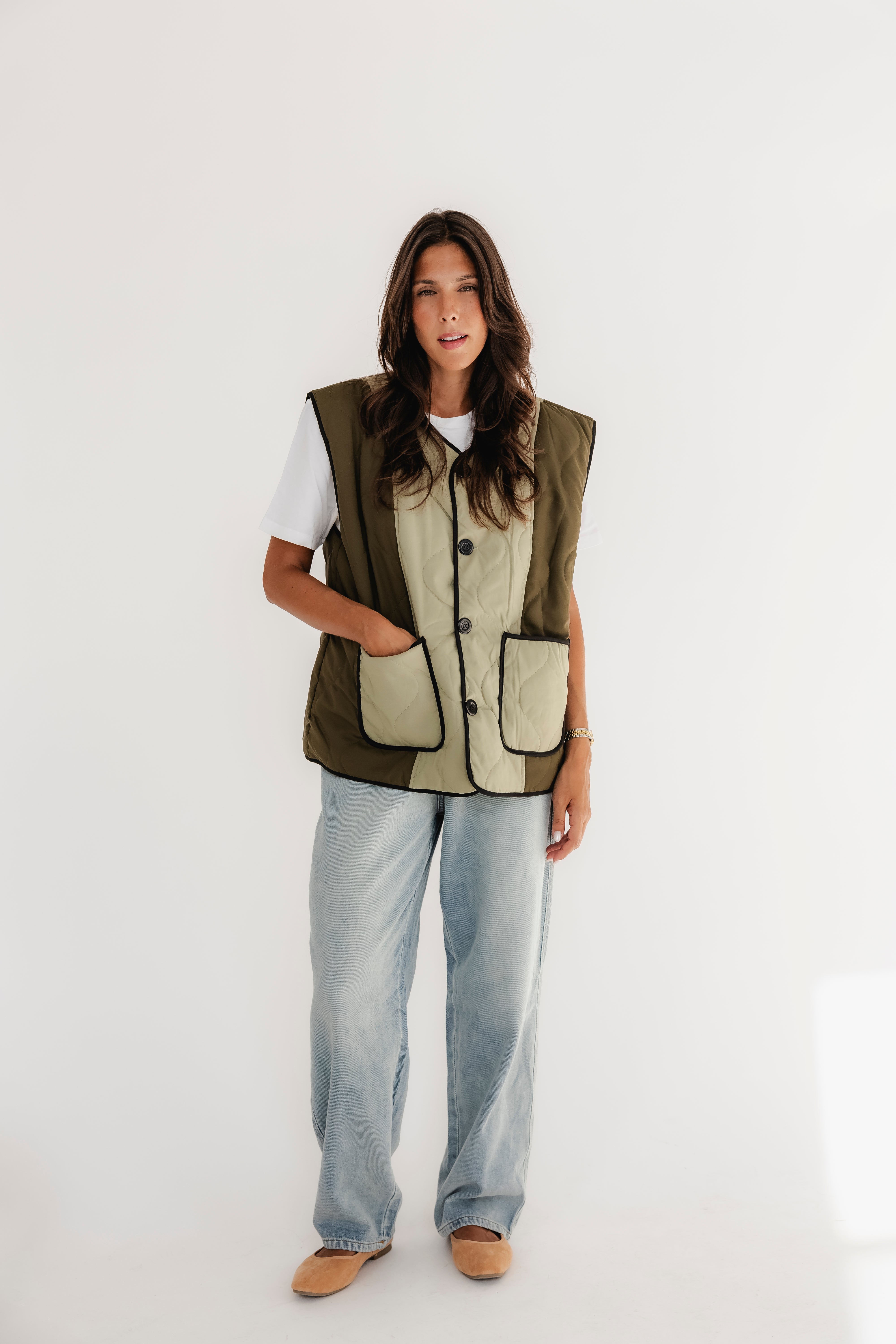 MILITAR GREEN AND SAGE VEST