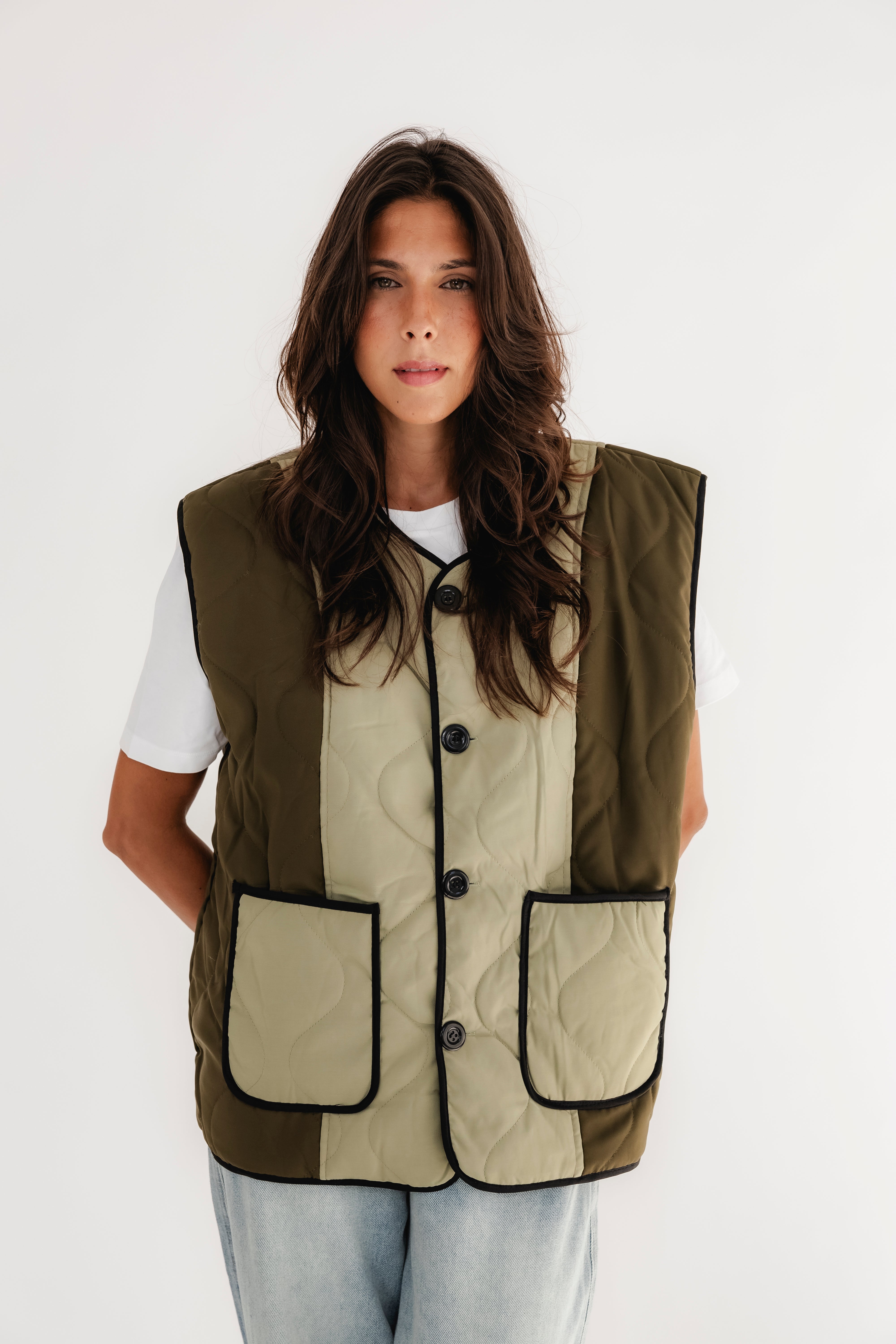 MILITAR GREEN AND SAGE VEST