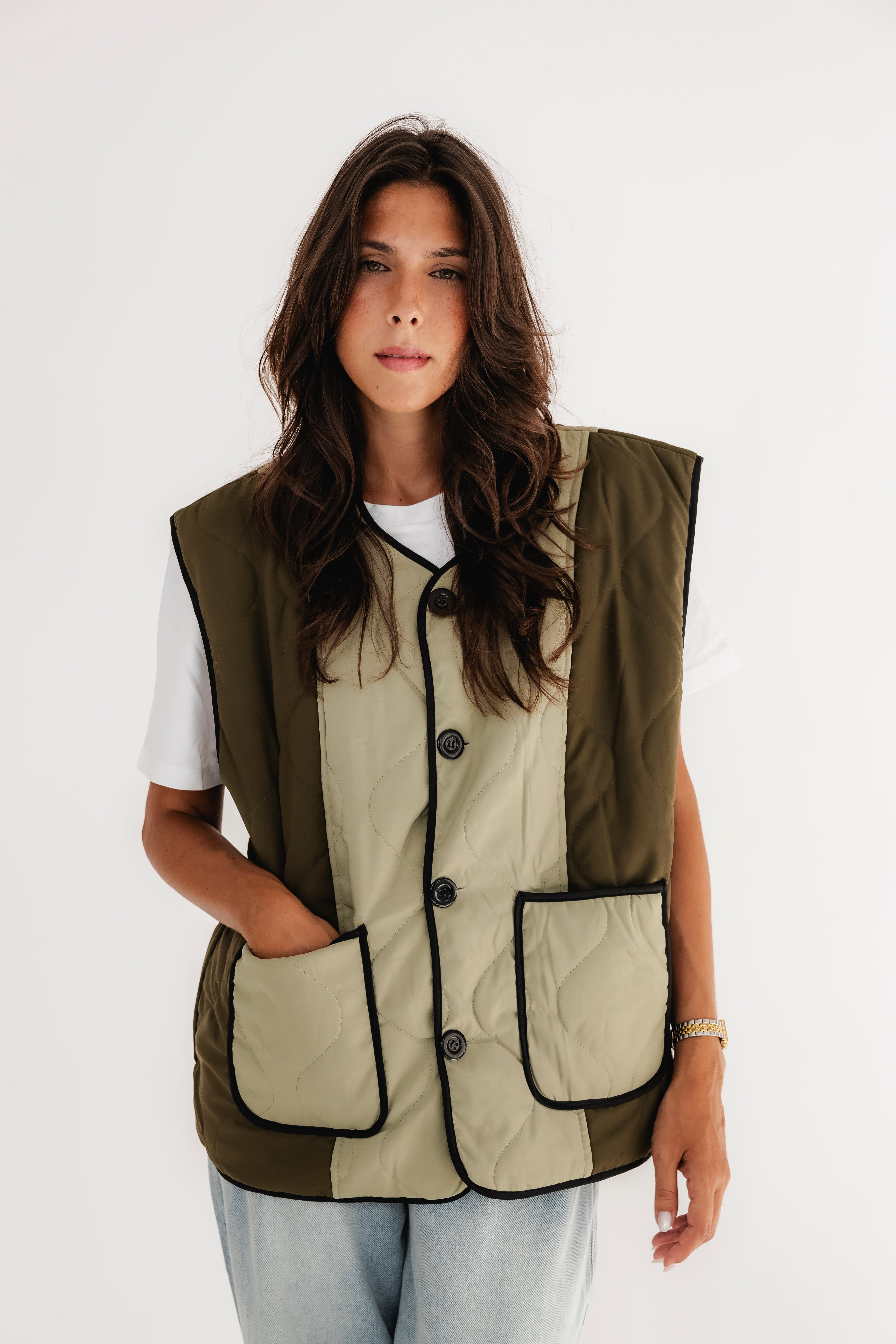 MILITAR GREEN AND SAGE VEST