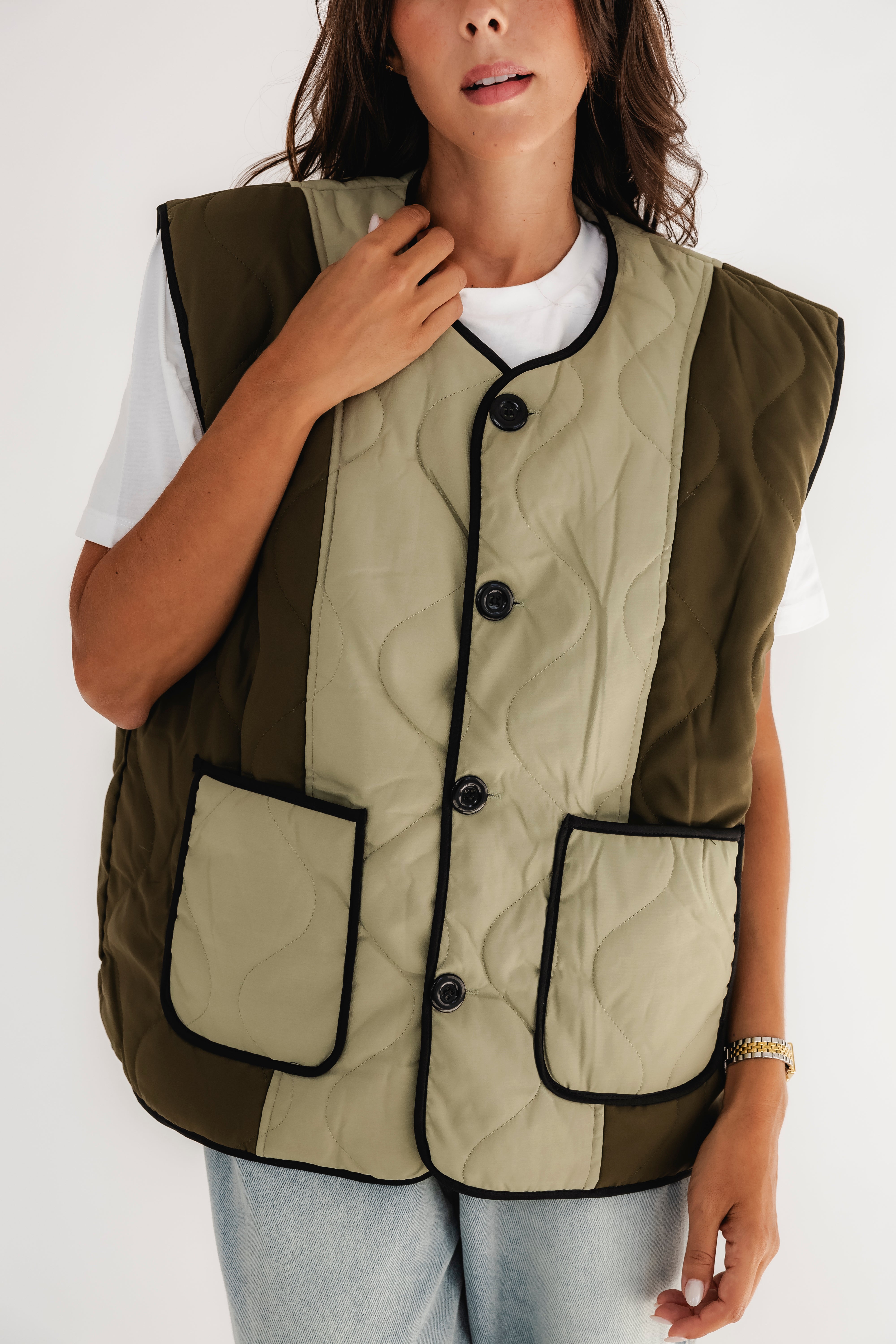 MILITAR GREEN AND SAGE VEST