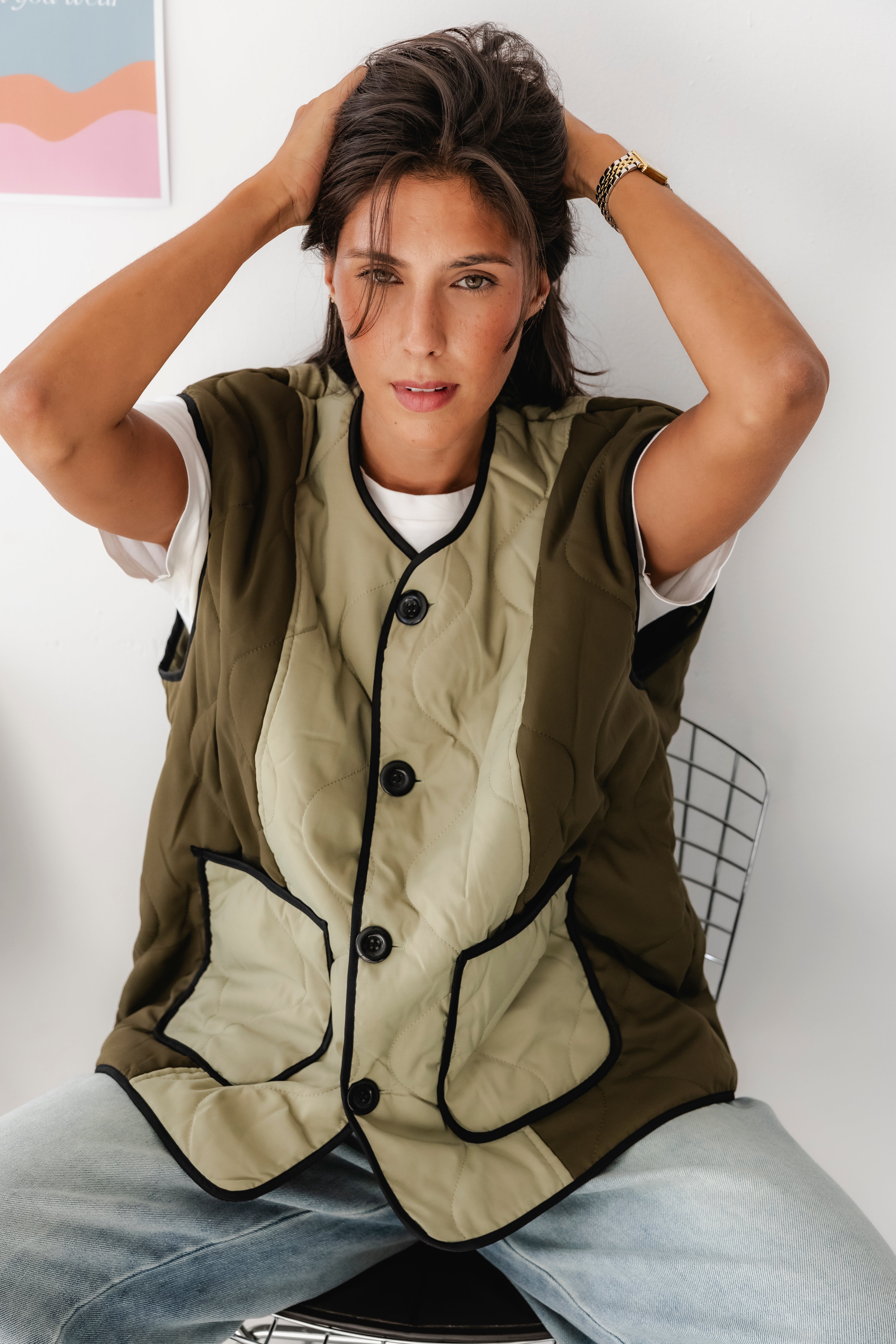 MILITAR GREEN AND SAGE VEST