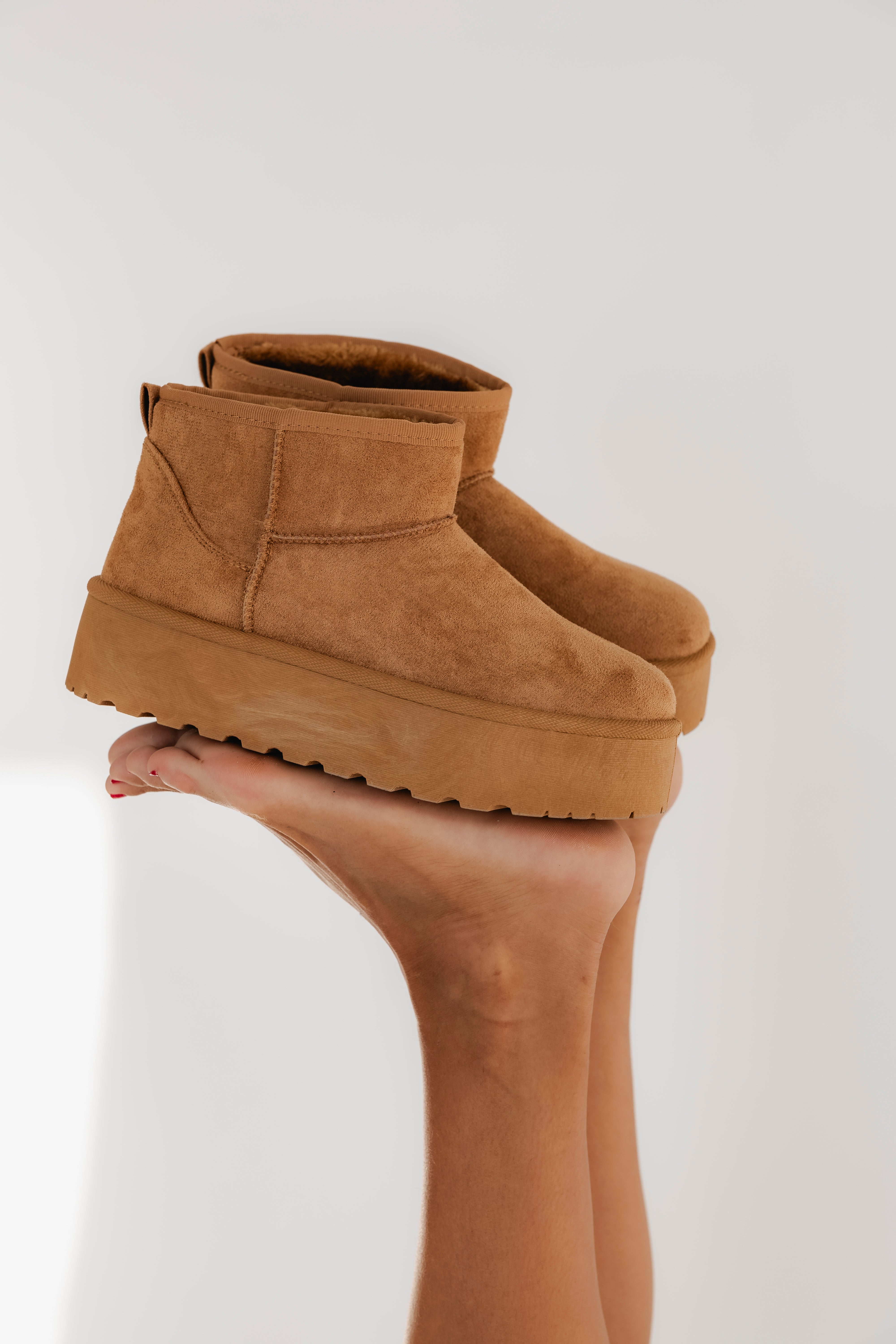 CAMEL PLATFORM BOOTS