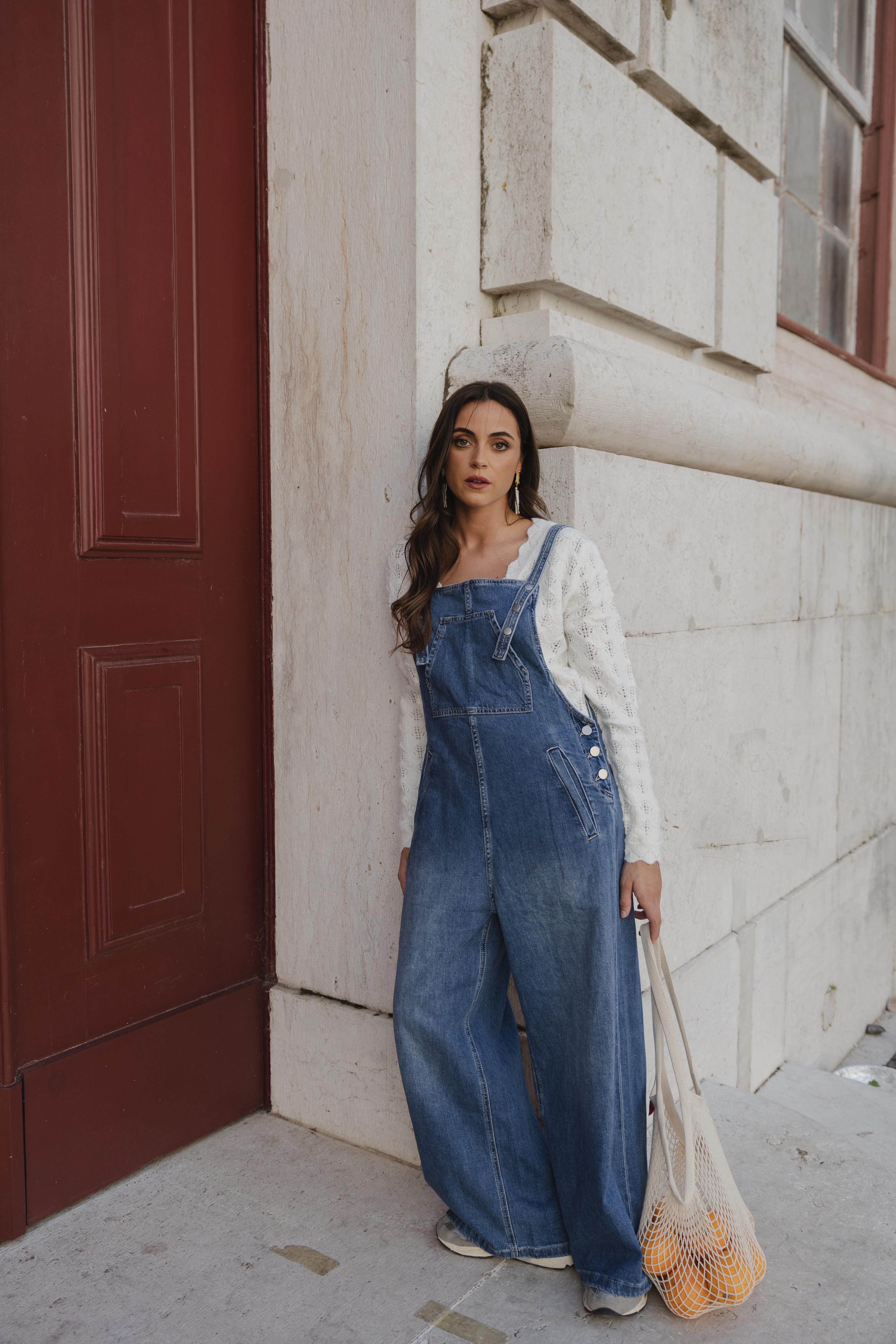 Bohemian Loose Extreme Wide Leg Denim Overalls – OliverandJade